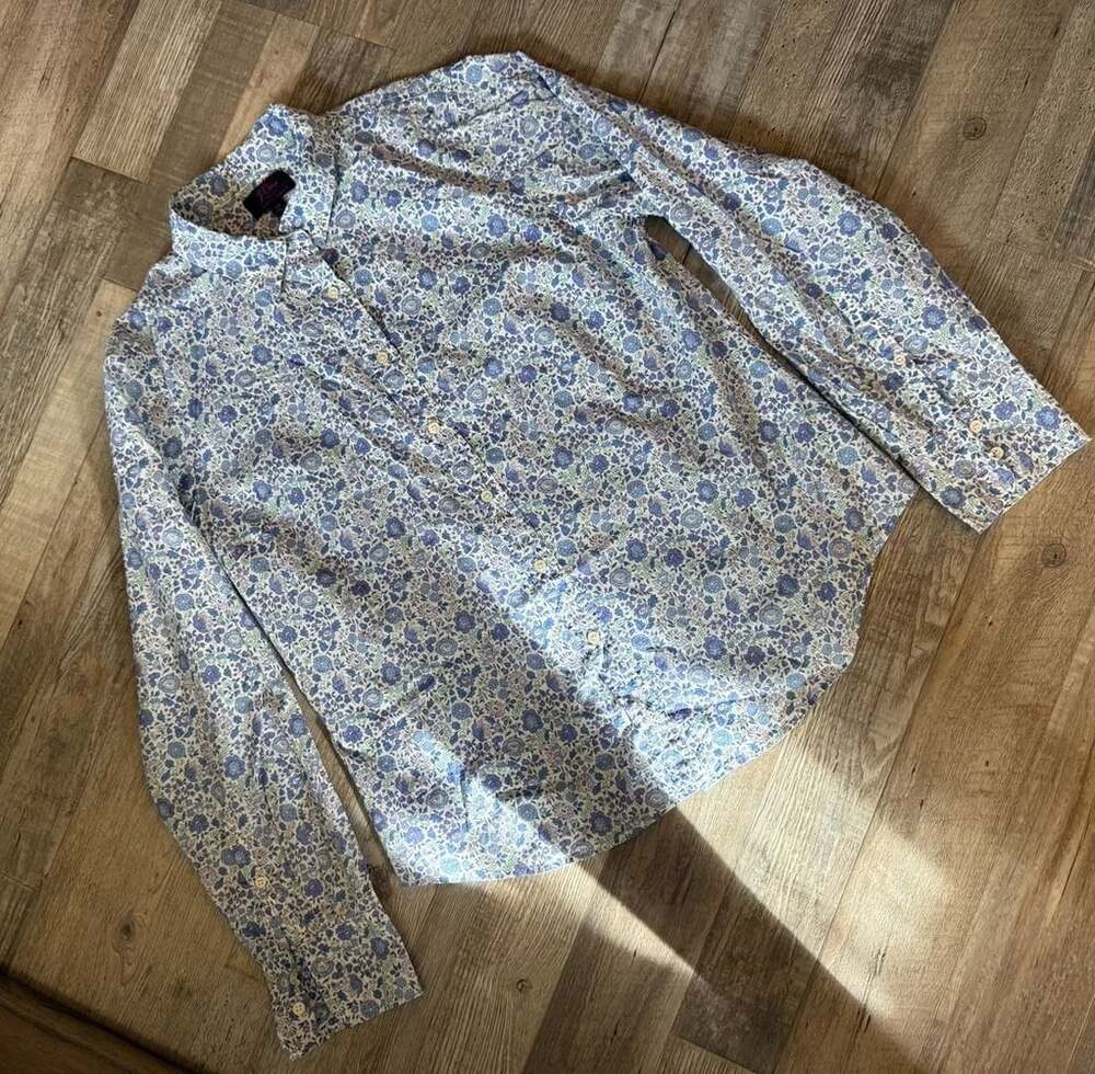 J.Crew Floral Long Sleeve Button Down Shirt Size 14